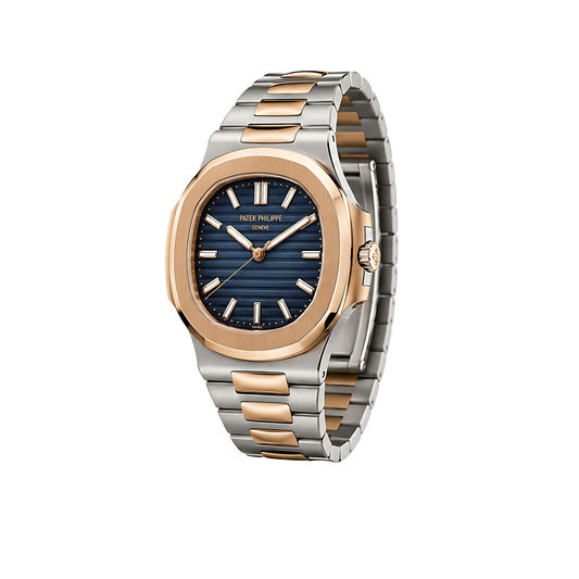 Patek Philippe Nautilus 5711 Blue Dial Two Tone Silver Rose Gold Watch - image 2