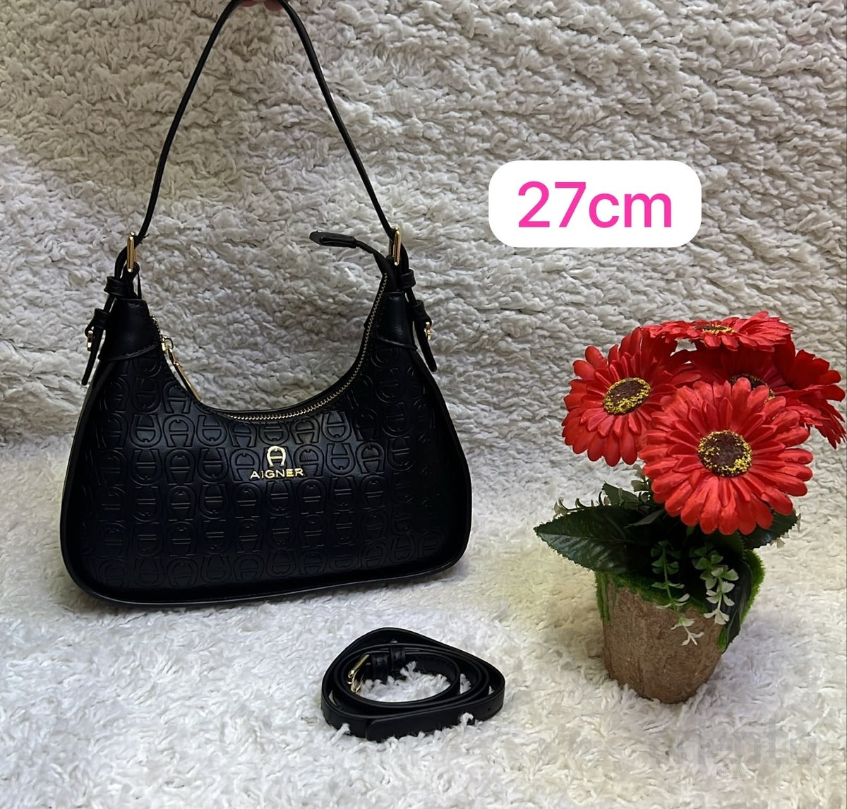 Aigner Bag Diadora Logo Hobo Black – product view