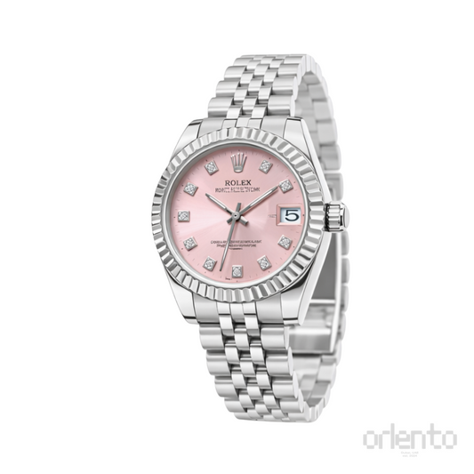 Rolex Watch | Datejust Pink Dial Fluted Bezel & Jubilee
