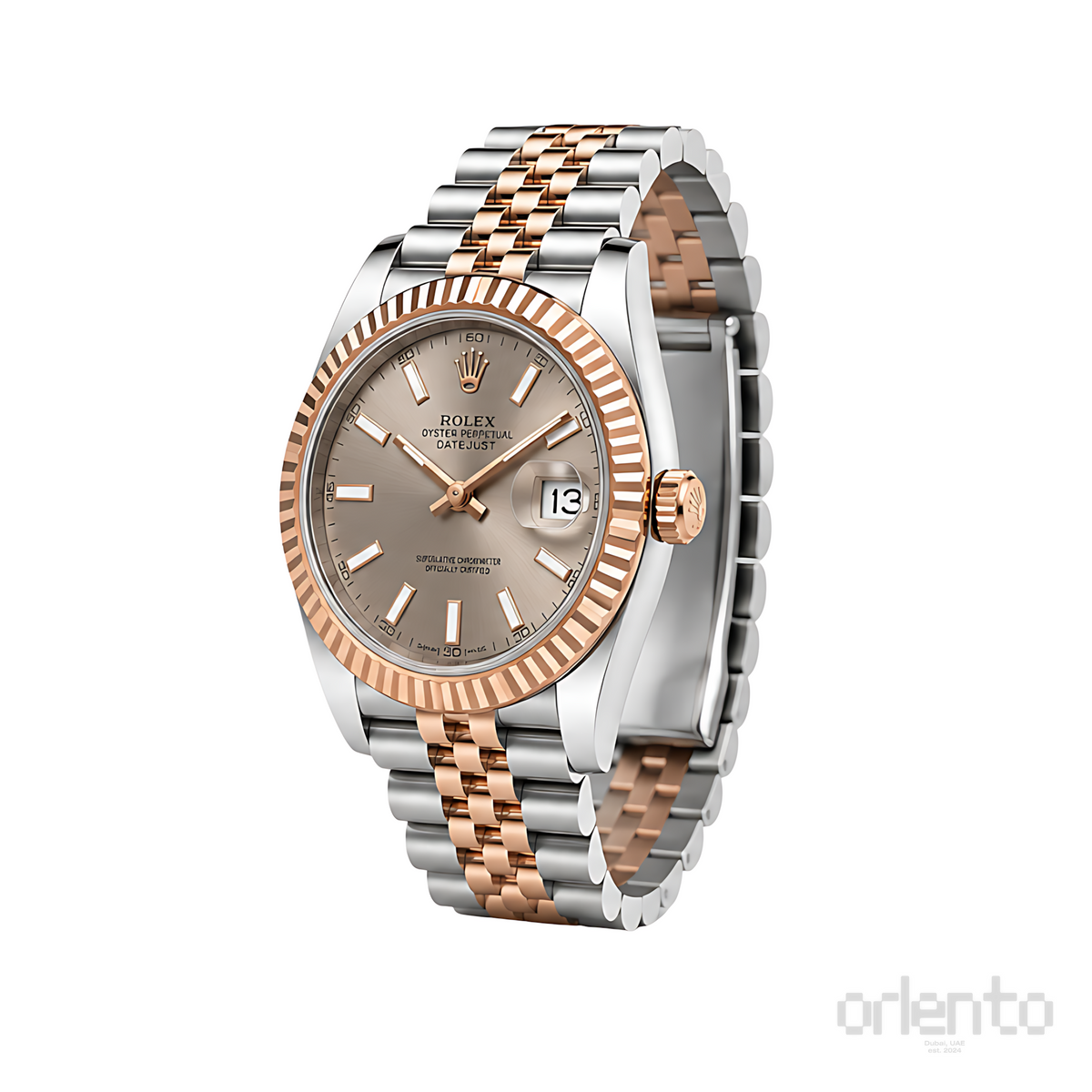 Rolex Datejust Sundust Dial Two Tone Rose Gold Watch - image 3