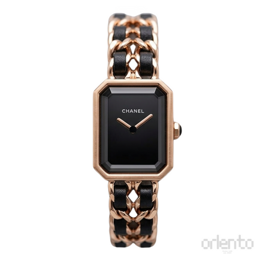Chanel Watch | Première Édition Originale Rose Gold & Black Leather Chain