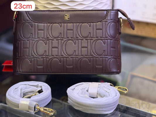 Carolina Herrera Bag Monogram Embossed Leather Crossbody – product view