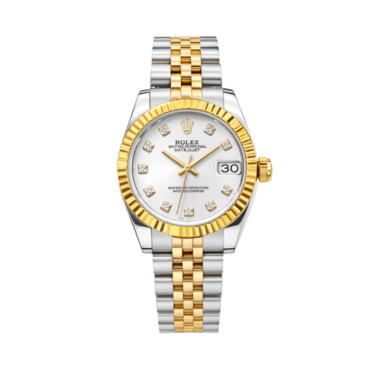 Rolex Watch | Datejust Silver Diamond Dial