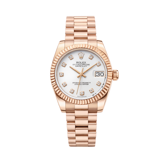 Rolex Watch | Datejust Silver Dial Diamond Bezel