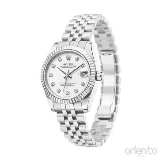 Rolex Watch | Datejust White Diamond Dial