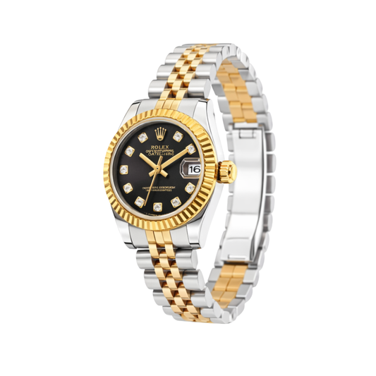Rolex Watch | Datejust Two-Tone Black Diamond Dial Jubilee