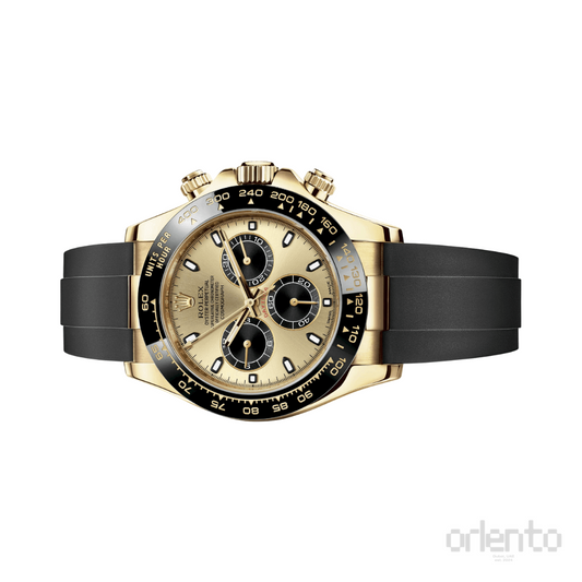 Rolex Watch | Gold Champagne Black Dial
