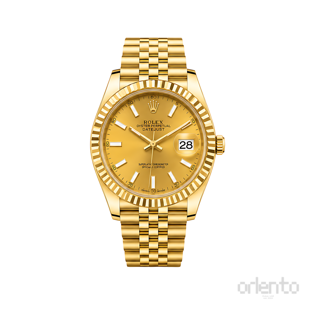 Rolex Datejust Mint Gold Waffle Dial Gold Watch - image 1