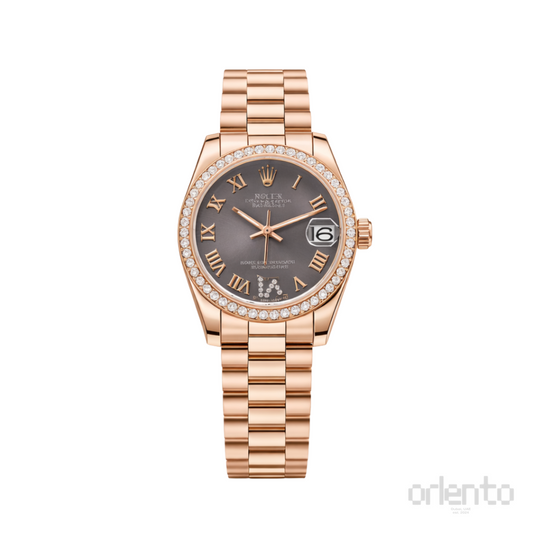 Rolex Watch | Datejust Diamond Bezel Black Dial