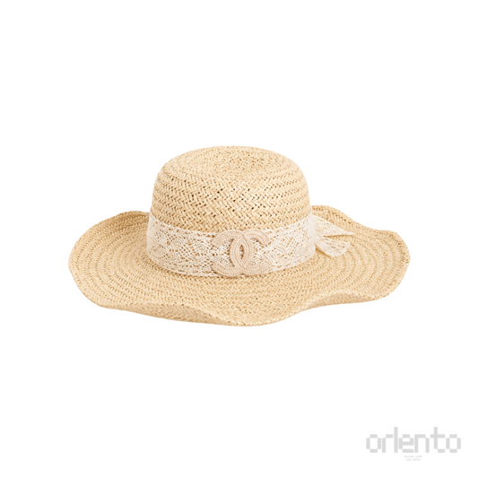 Chanel Straw Sun Hat Distinct Beige Straw Texture – product view