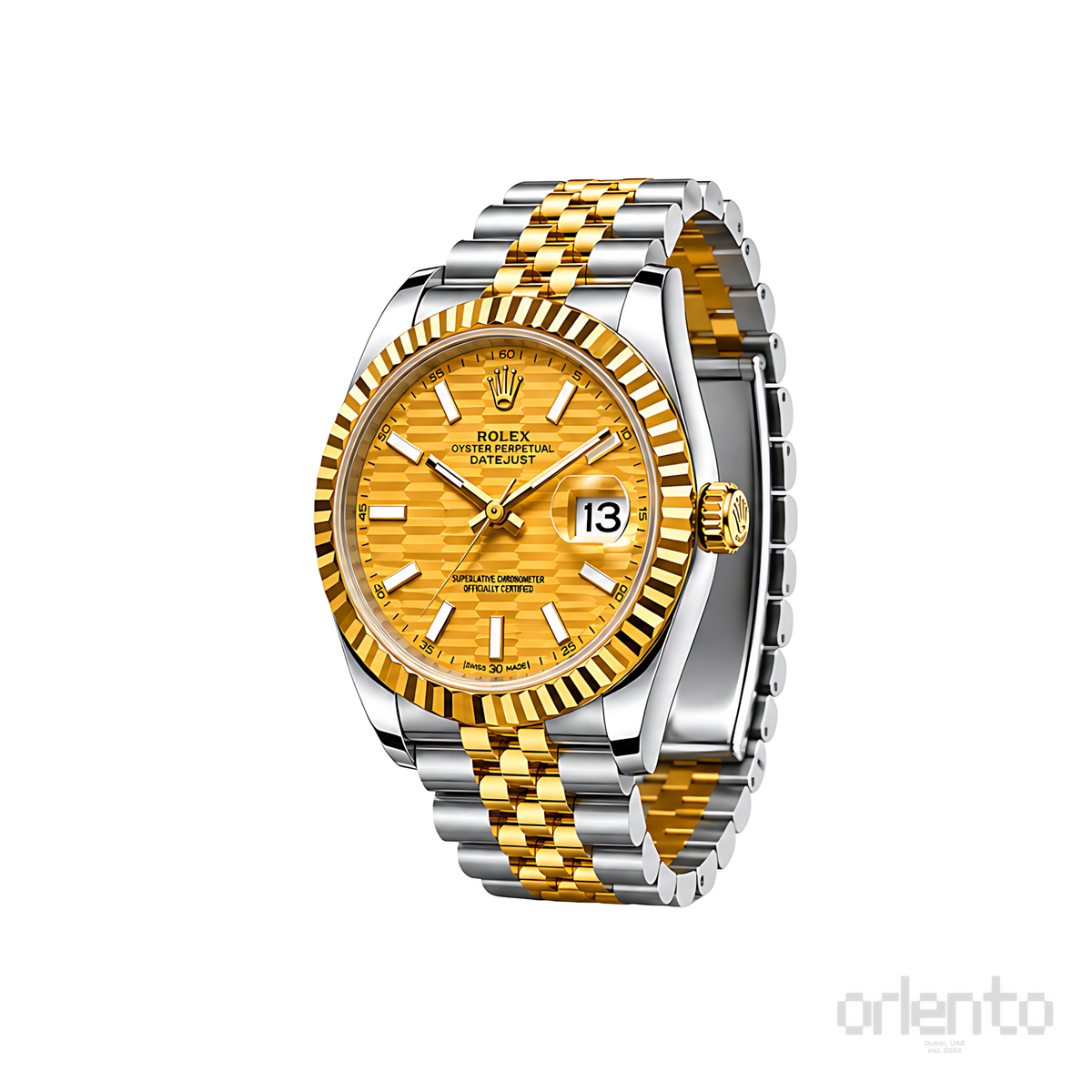 Rolex Datejust Mint Gold White Dial Silver Gold Watch - image 3
