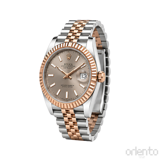 Rolex Datejust Sundust Dial Two Tone Rose Gold Watch - image 2