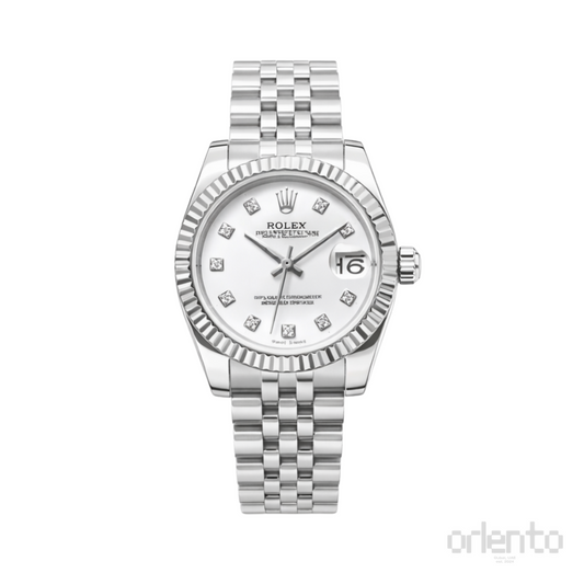Rolex Watch | Datejust White Diamond Dial