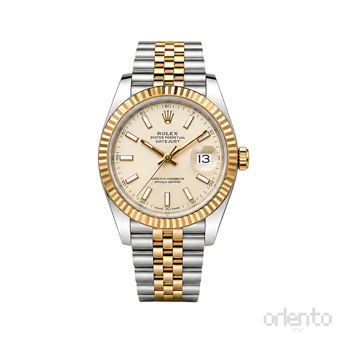Rolex Datejust Champagne Dial Two Tone Silver Gold Watch - image 1
