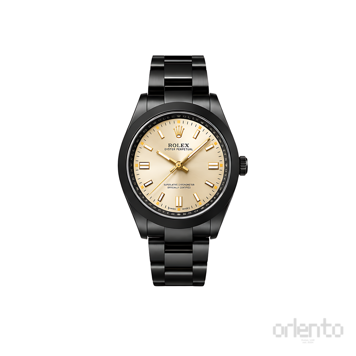 Rolex Milgauss Yellow Dial Matte Black Watch - image 1