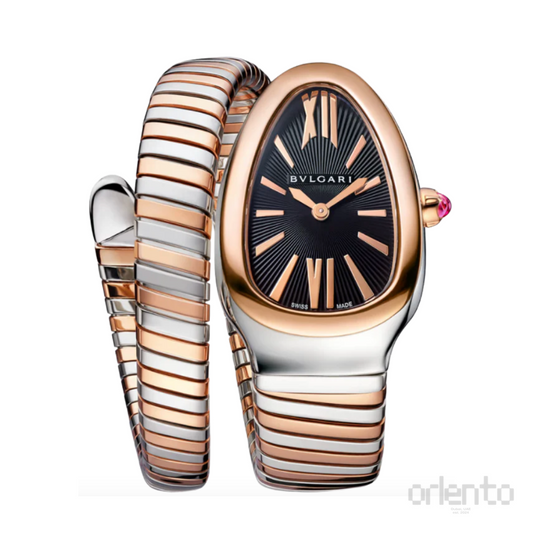 Bvlgari Watch | Serpenti Tubogas Two-Tone Black Dial