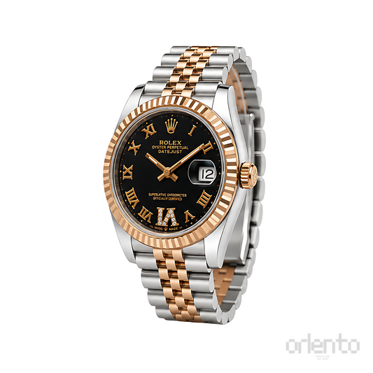 Rolex Datejust Black Diamond Dial Silver Watch - image 2