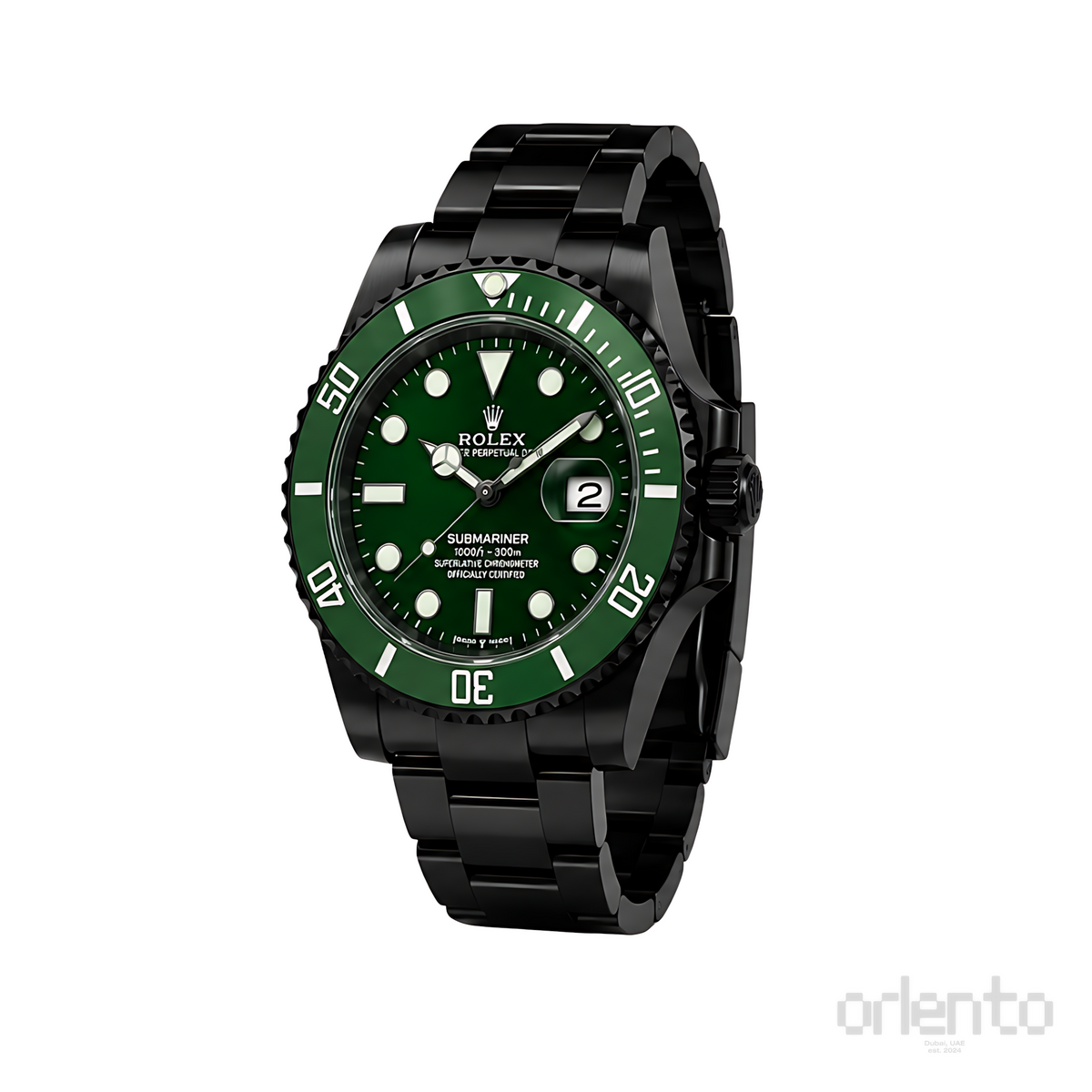 Rolex Submariner Date Green Dial Green Bezel Black Watch - image 2