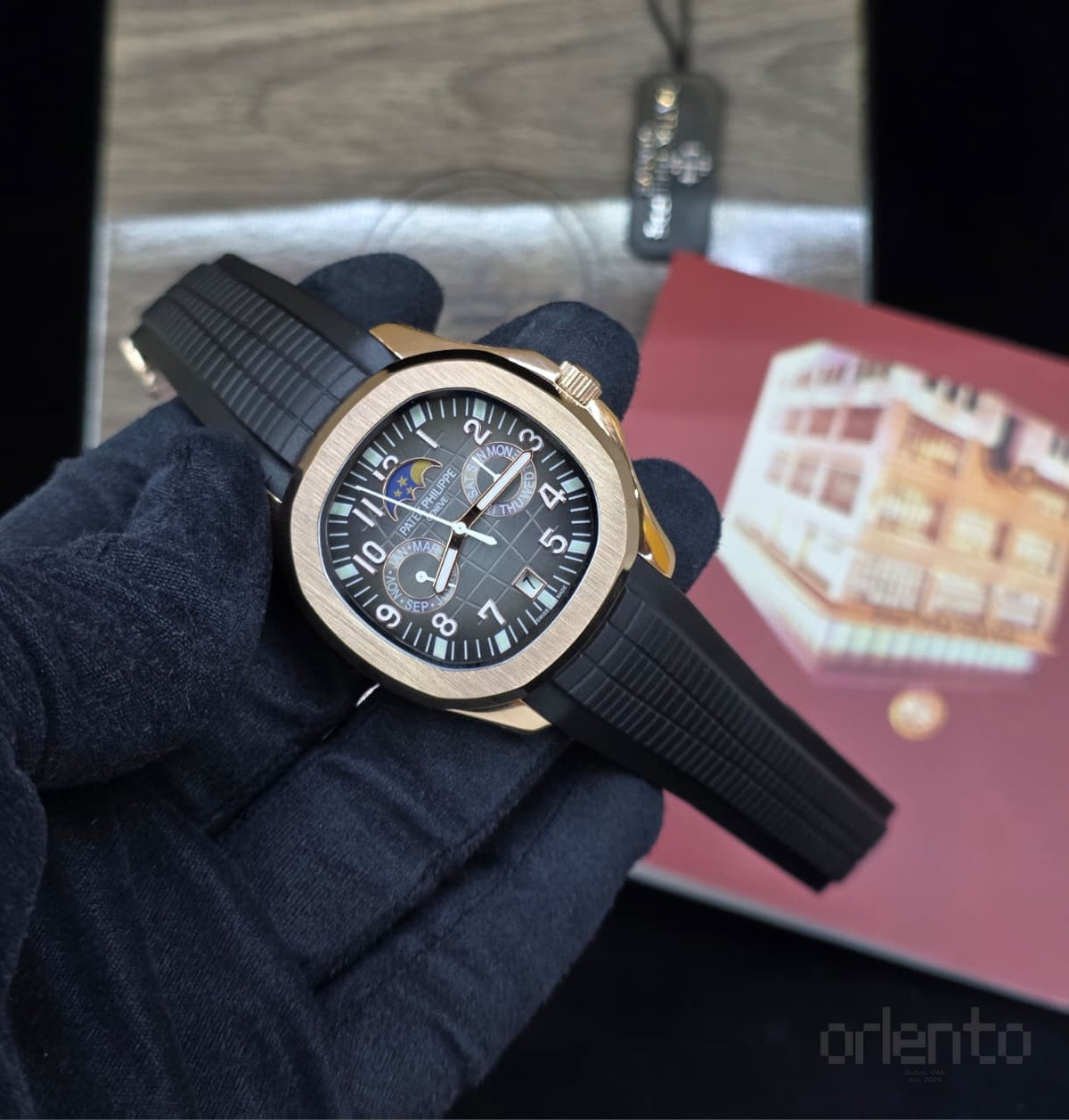 Patek Philippe Watch Aquanaut Luce Annual Calendar Black Bag – product view