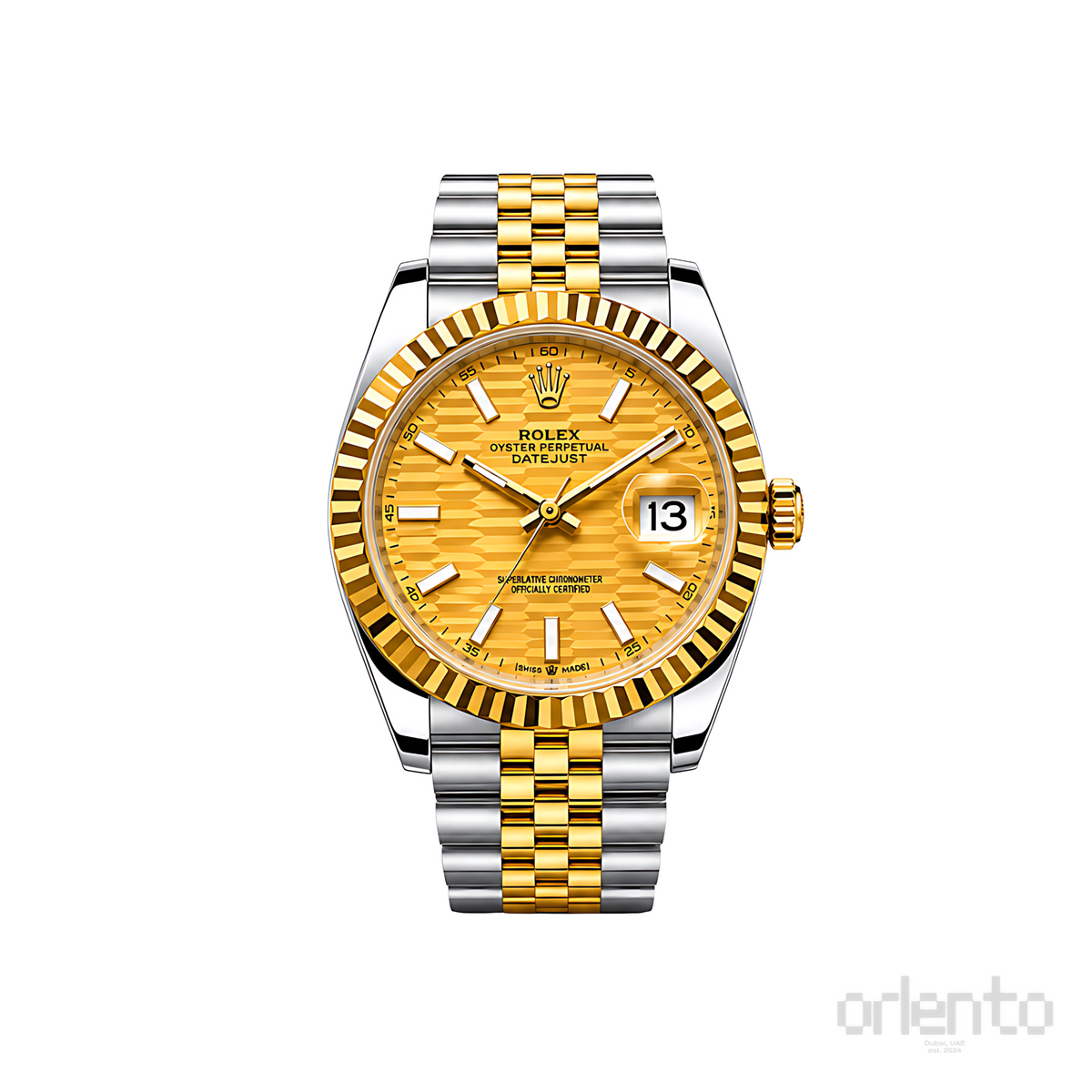 Rolex Datejust Mint Gold White Dial Silver Gold Watch - image 1