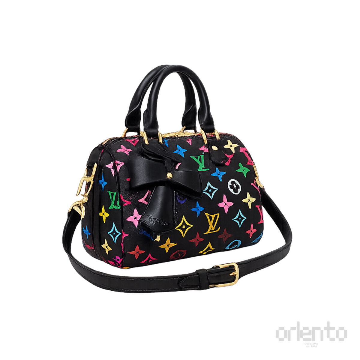 Louis Vuitton X Takashi Murakami Speedy Black Multicolor Monogram Bag – product view