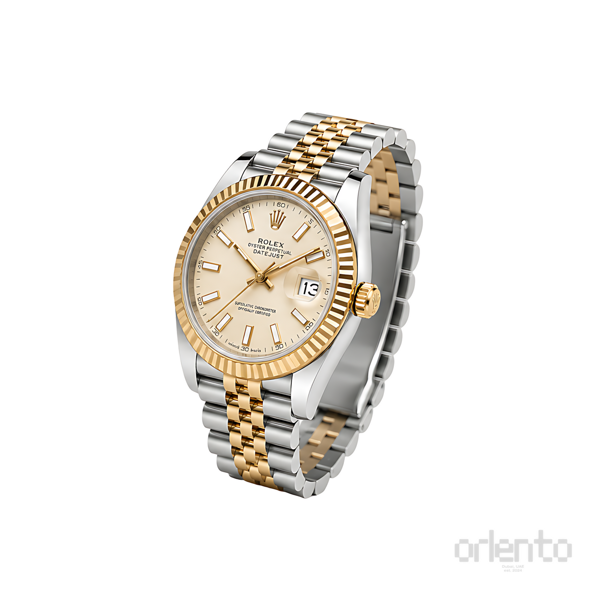 Rolex Datejust Champagne Dial Two Tone Silver Gold Watch - image 3