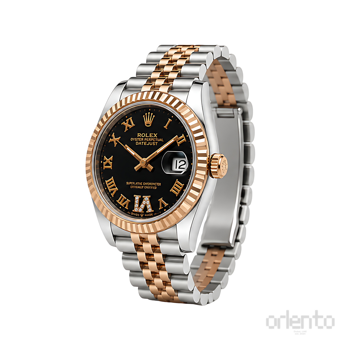 Rolex Datejust Black Diamond Dial Silver Watch - image 3