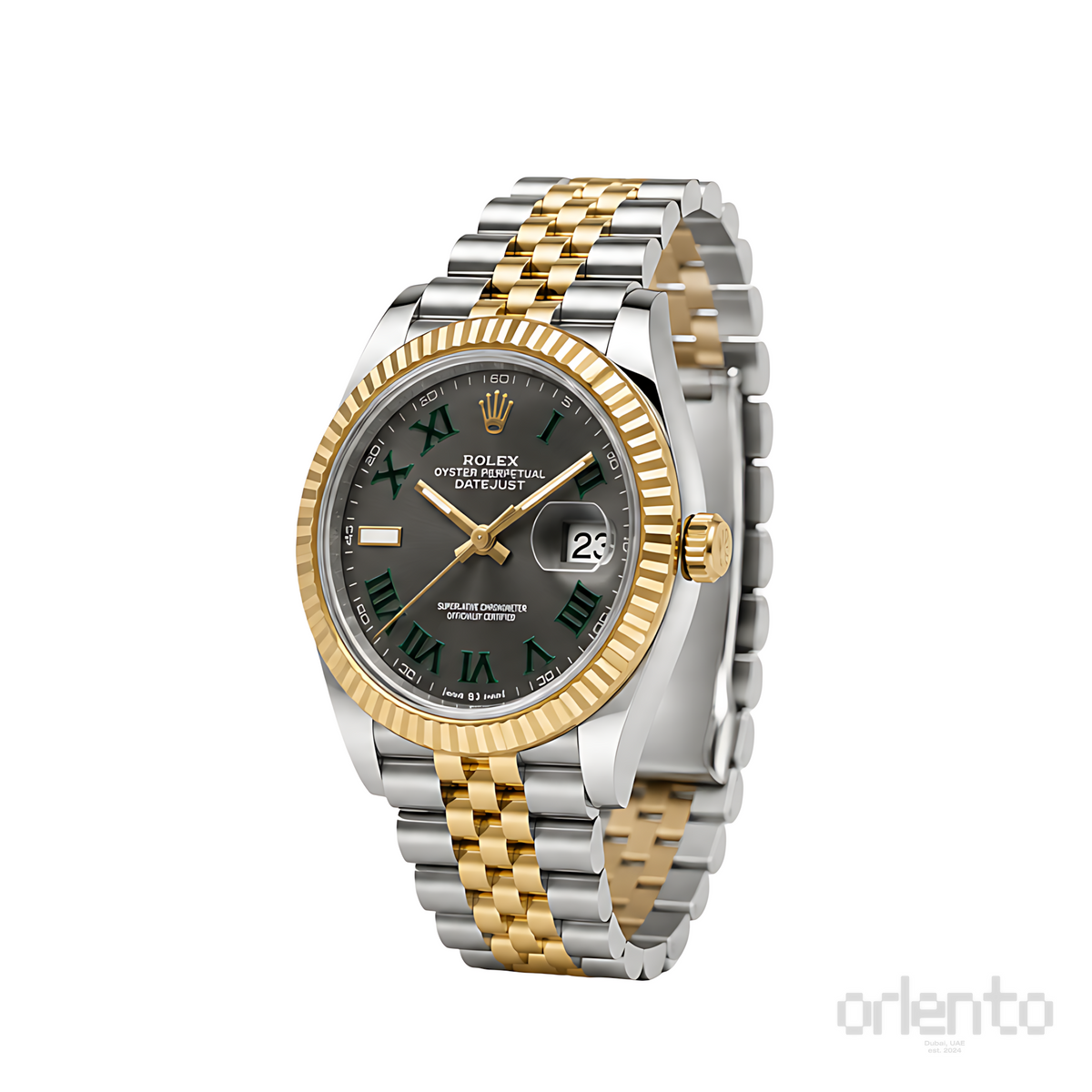 Rolex Datejust Wimbledon Dial Two Tone Silver Gold Watch - image 3