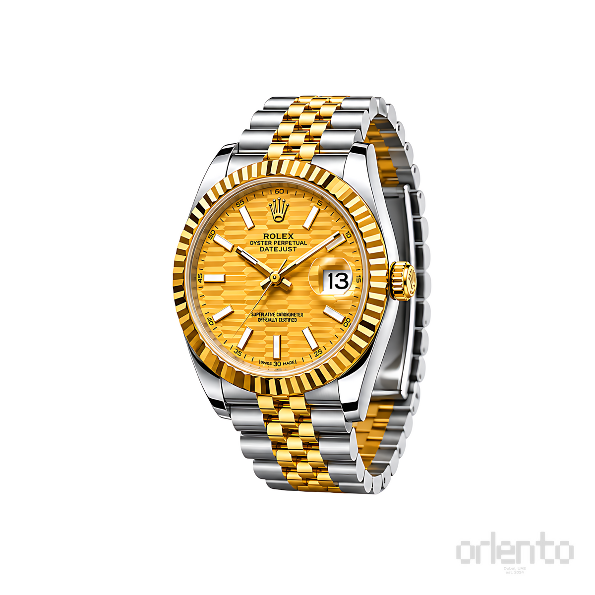 Rolex Datejust Mint Gold White Dial Silver Gold Watch - image 2