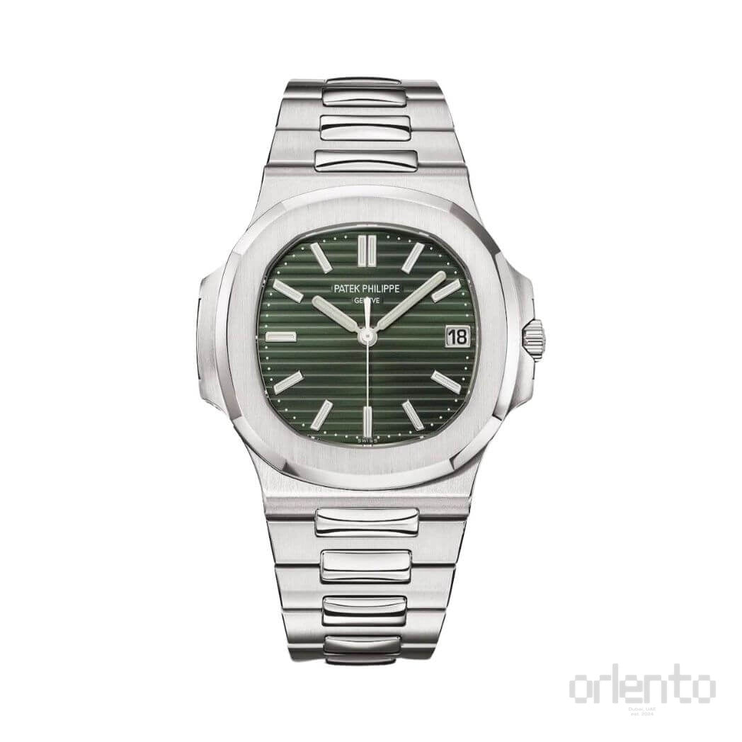 Patek Philippe | Nautilus Sunburst Olive Green Dial - Free & Fast UAE Shipping
