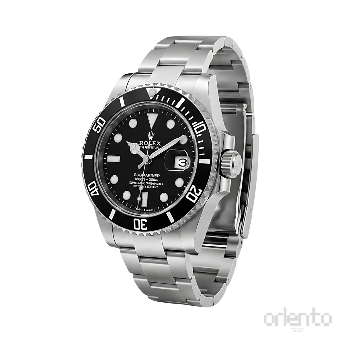 Rolex Submariner Date Black Dial Silver Watch - image 3