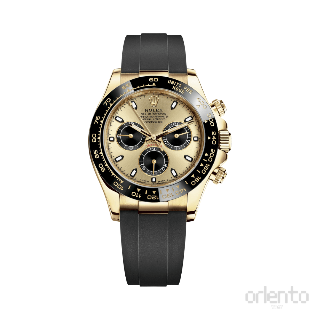 Rolex | Gold Champagne Black Dial - Free & Fast UAE Shipping