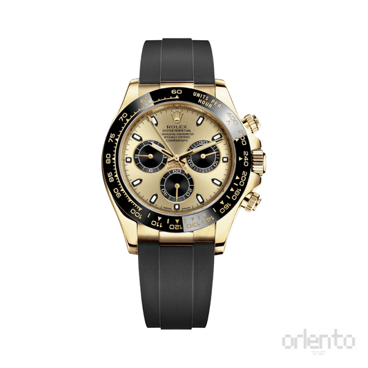 Rolex | Gold Champagne Black Dial - Free & Fast UAE Shipping
