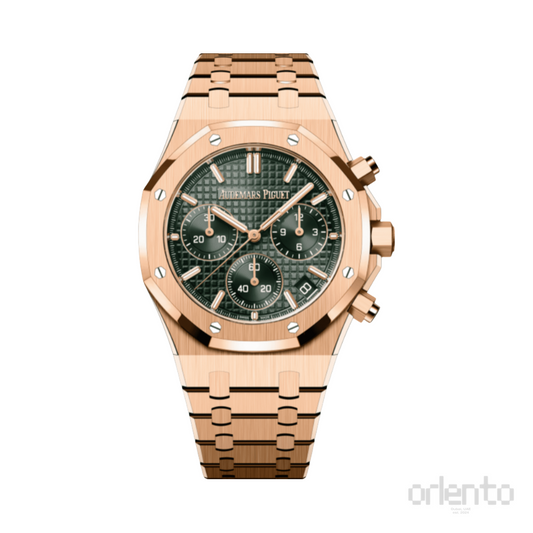 Audemars Piguet Watch | Royal Oak Selfwinding Chronograph Stainless Gold Steel Green Dial