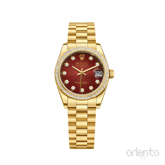 Rolex Watch | Datejust Red Diamond Bezel