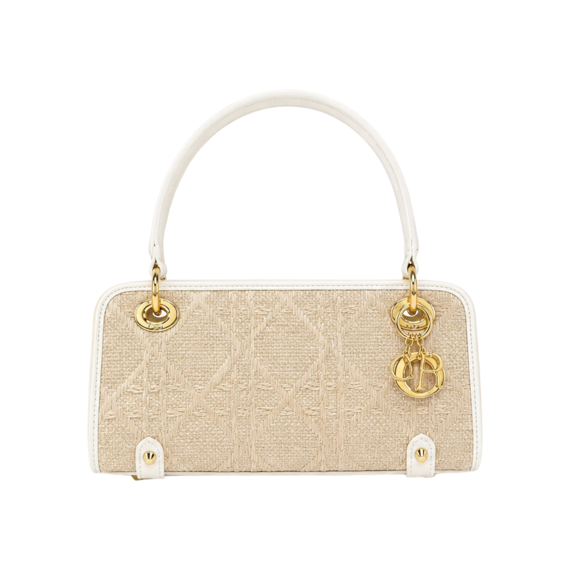 Dior Beige Raffia-Effect Lady D-Joy Bag – product view