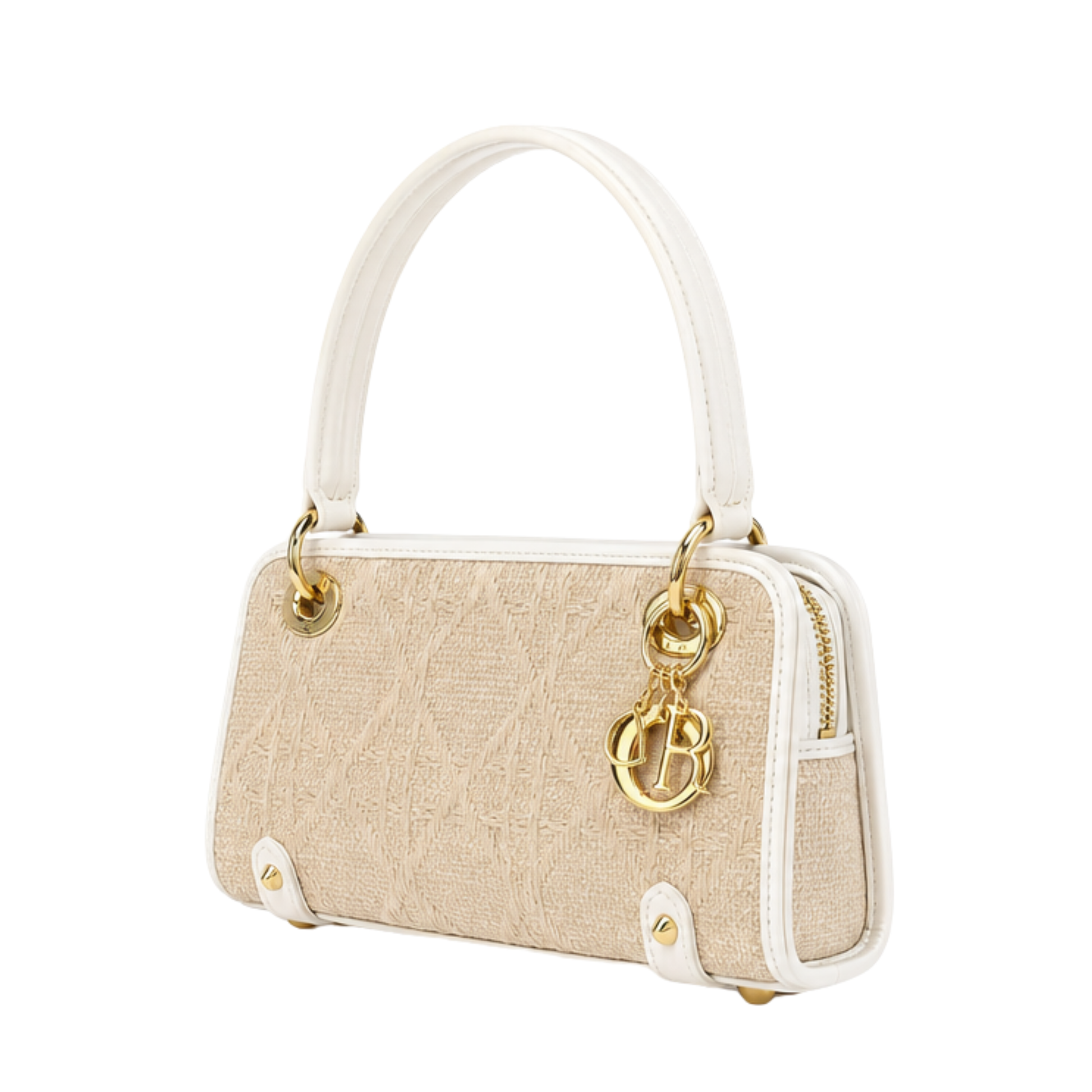 Dior Beige Raffia-Effect Lady D-Joy Bag – product view