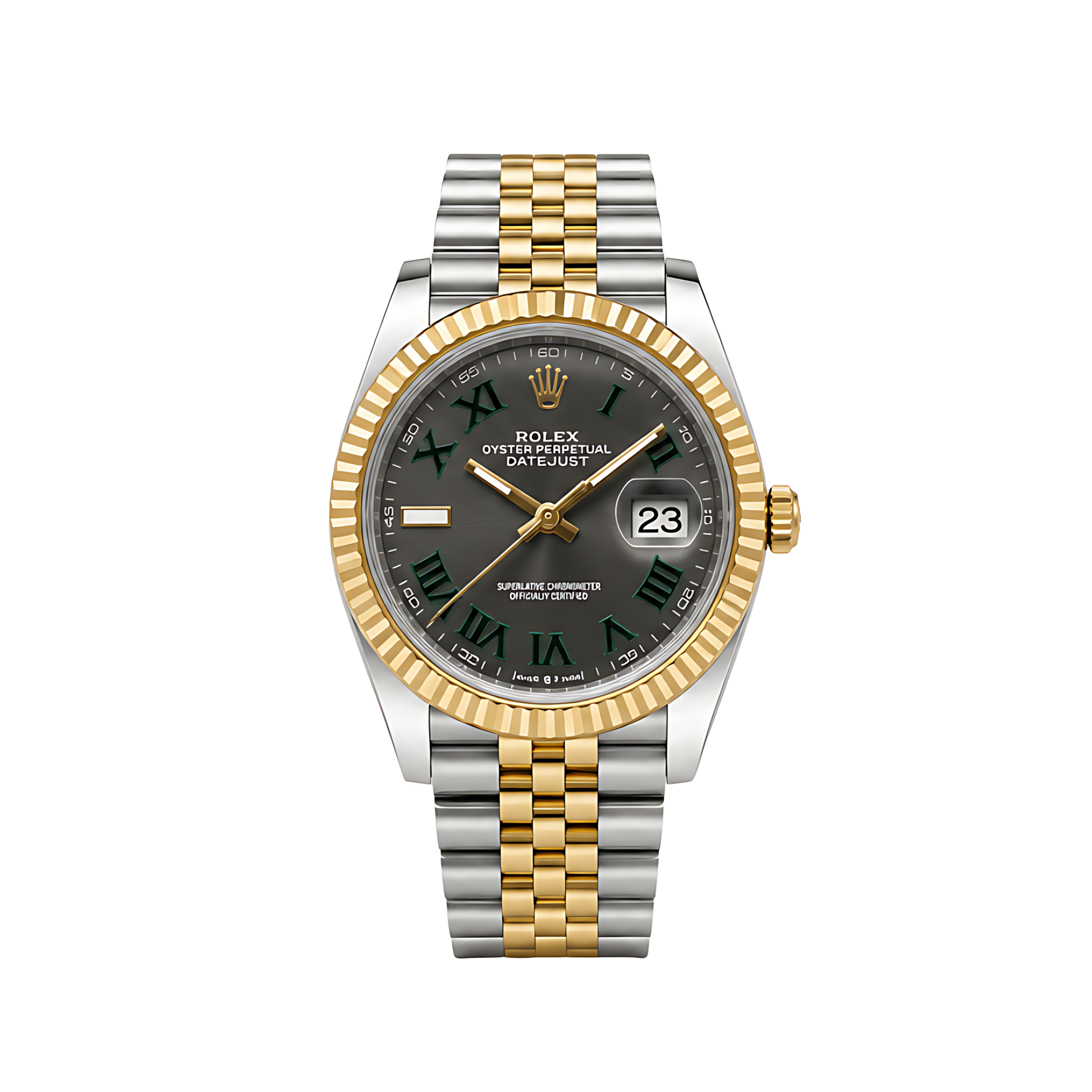 Rolex Datejust Wimbledon Dial Two Tone Silver Gold Watch - image 1