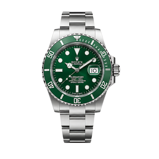 Rolex Submariner Date Green Dial Silver Watch - image 1