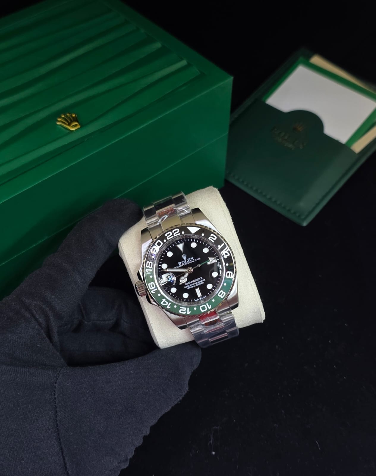 Rolex Watch GMT-Master II Black Dial Green Bag – product view
