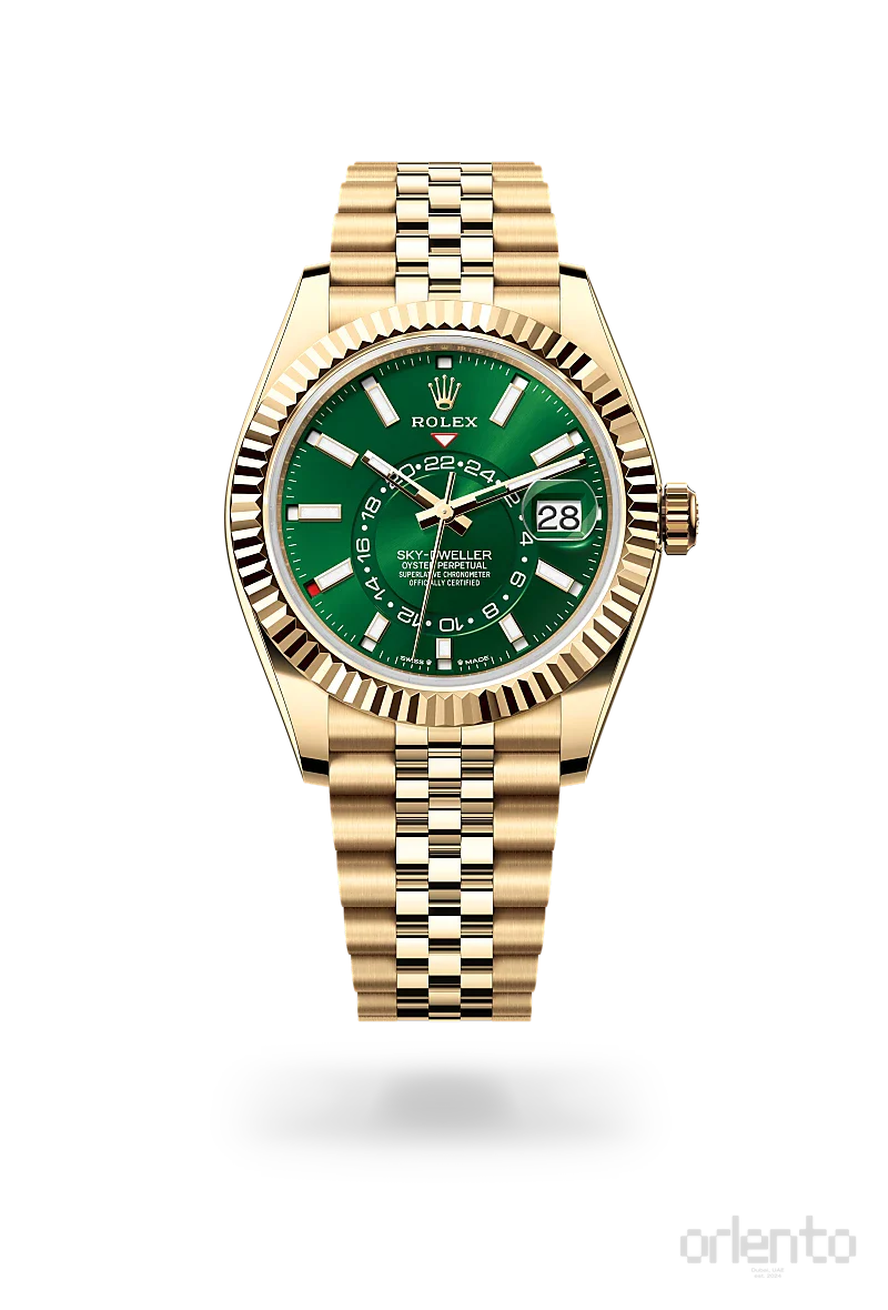 Rolex | Sky-Dweller Yellow Gold Green Dial - Free & Fast UAE Shipping