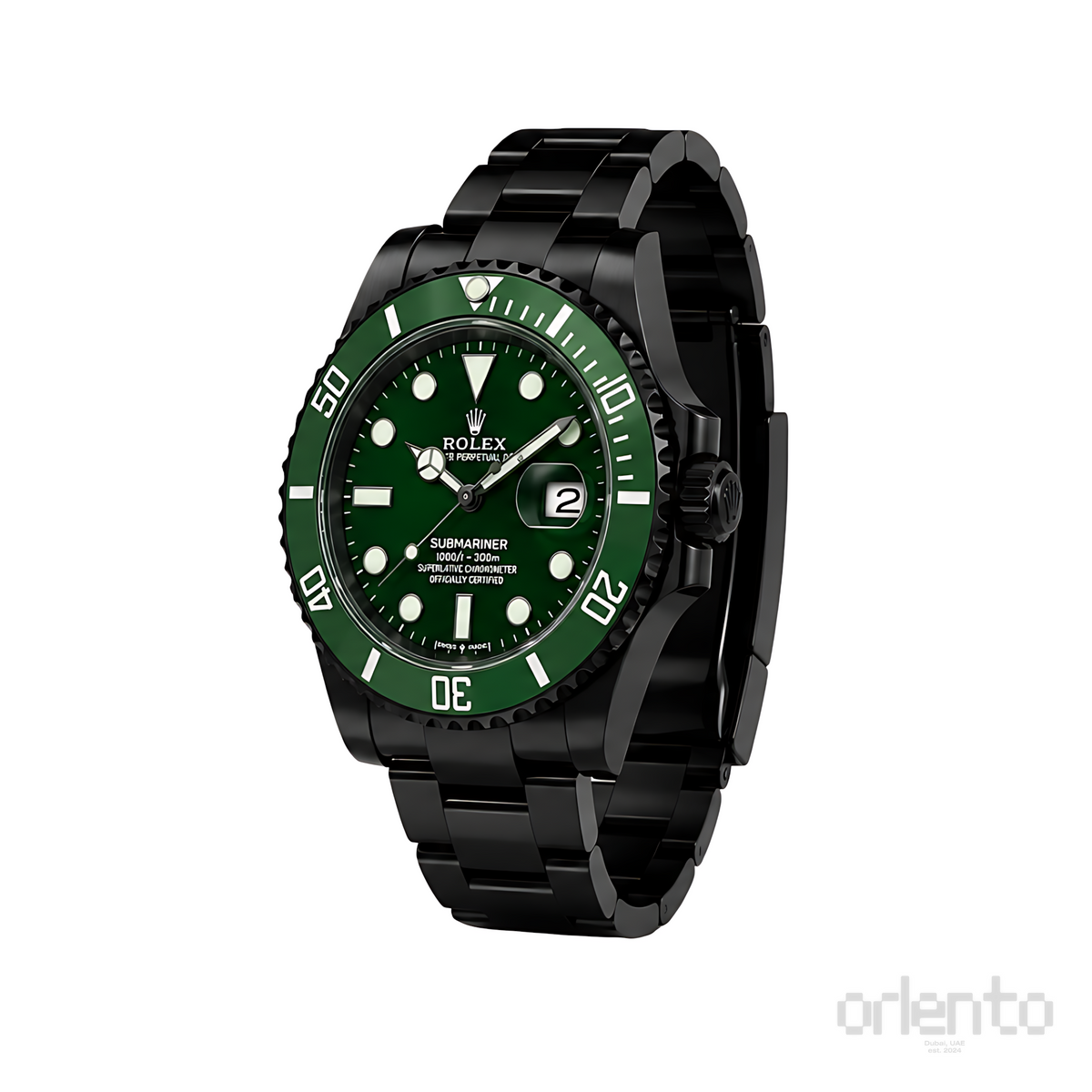 Rolex Submariner Date Green Dial Green Bezel Black Watch - image 3
