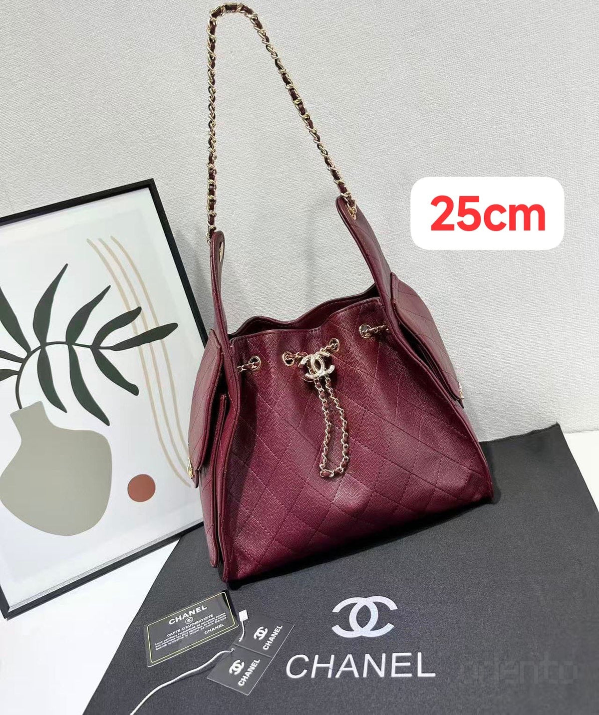 Chanel Bag Hobo 25 Burgundy – product view