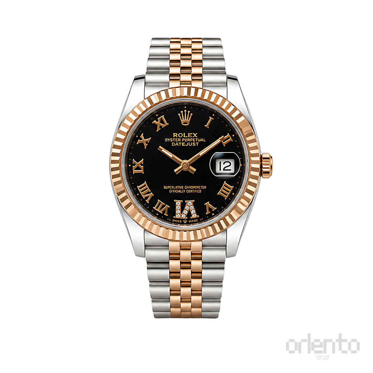Rolex Datejust Black Diamond Dial Silver Watch - image 1