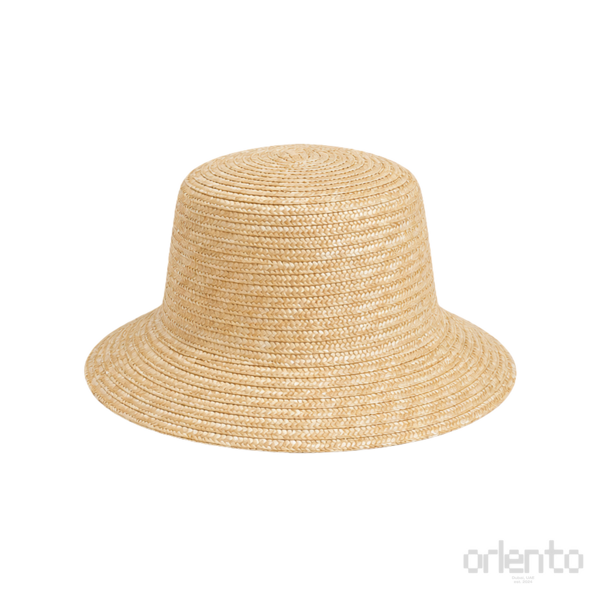 Chrome Hearts Leather Cross Straw Bucket Hat Beige Black – product view