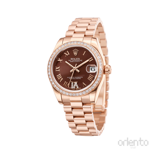 Rolex Watch | Datejust Chocolate Roman Diamond Bezel
