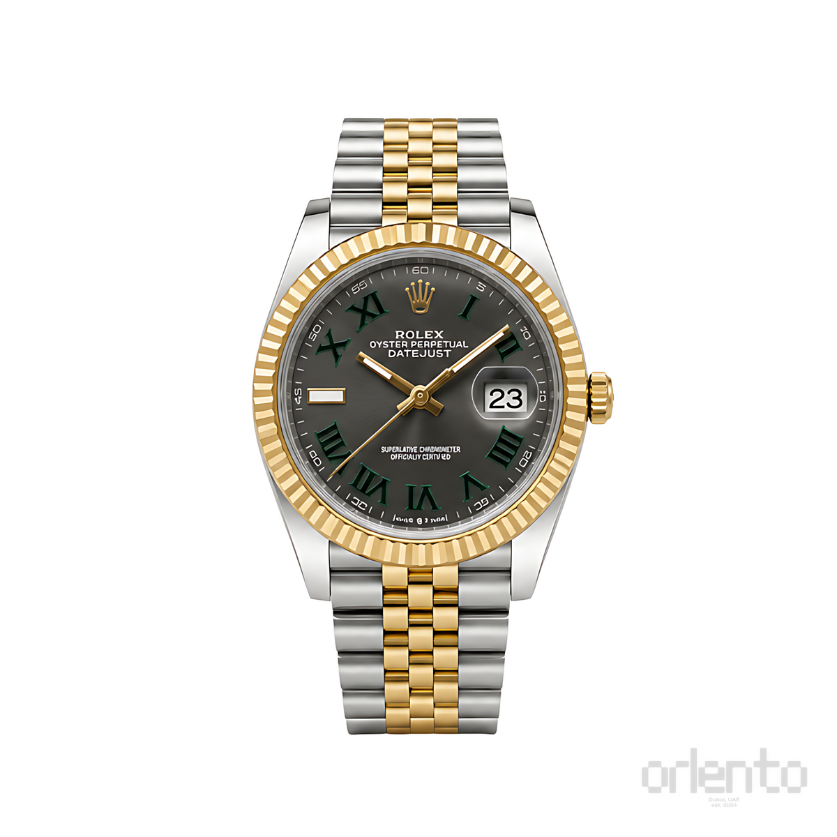 Rolex Datejust Wimbledon Dial Two Tone Silver Gold Watch - image 1