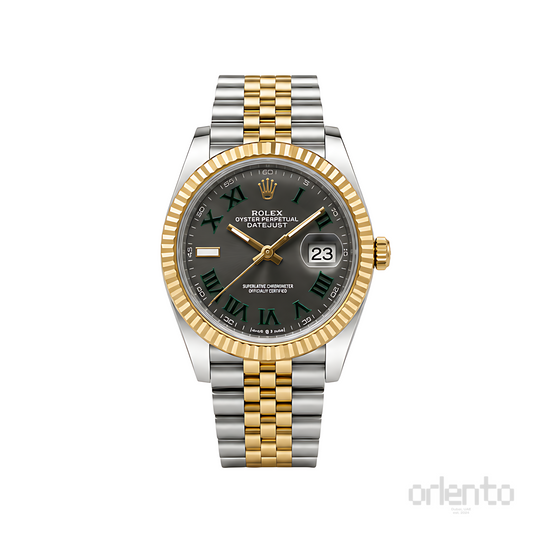 Rolex Datejust Wimbledon Dial Two Tone Silver Gold Watch - image 1