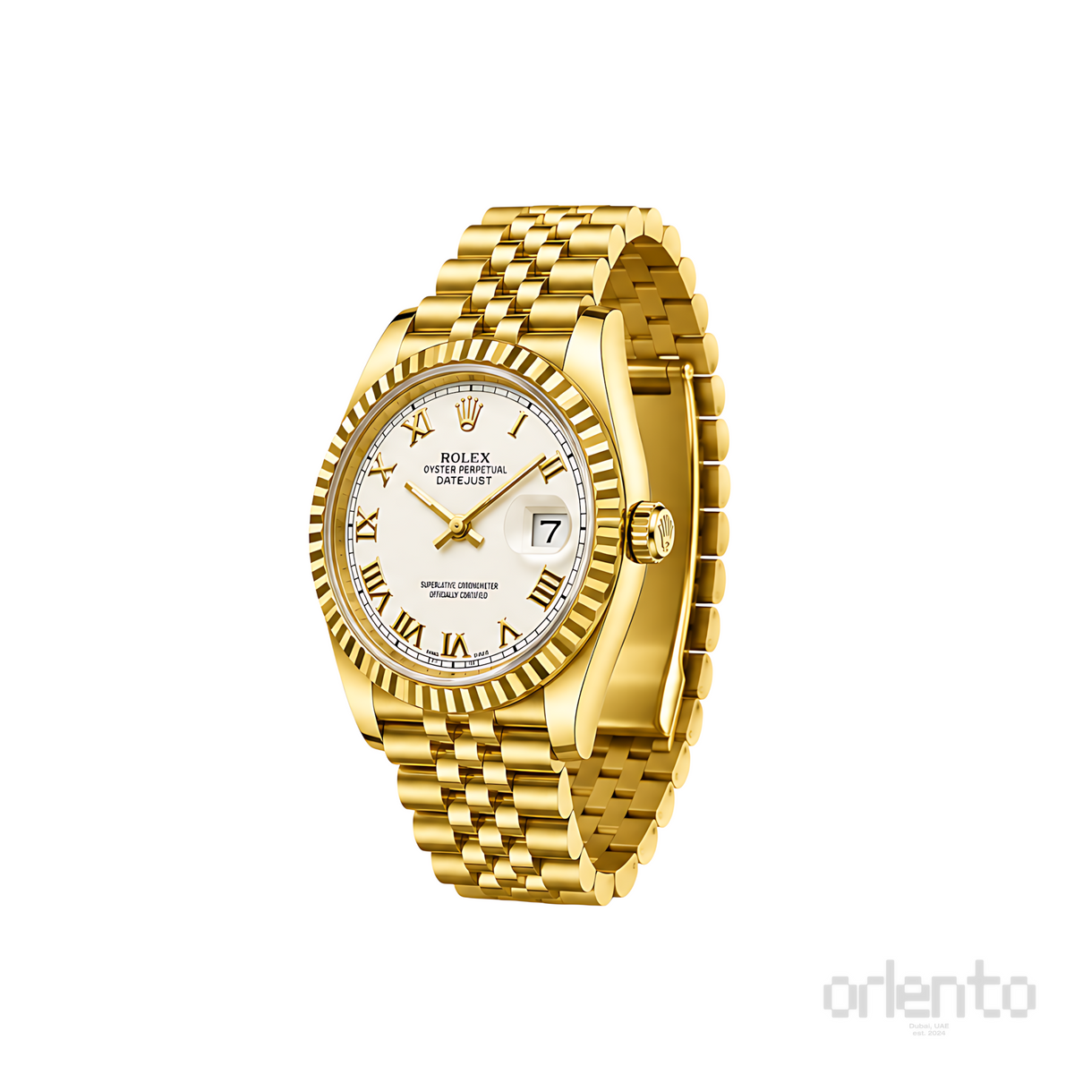 Rolex Datejust Mint Gold White Dial Gold Watch - image 3