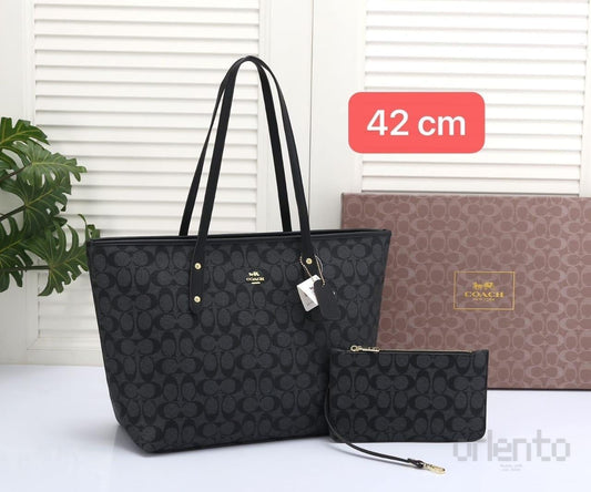 Coach Bag Signature Canvas Tote Black – product view